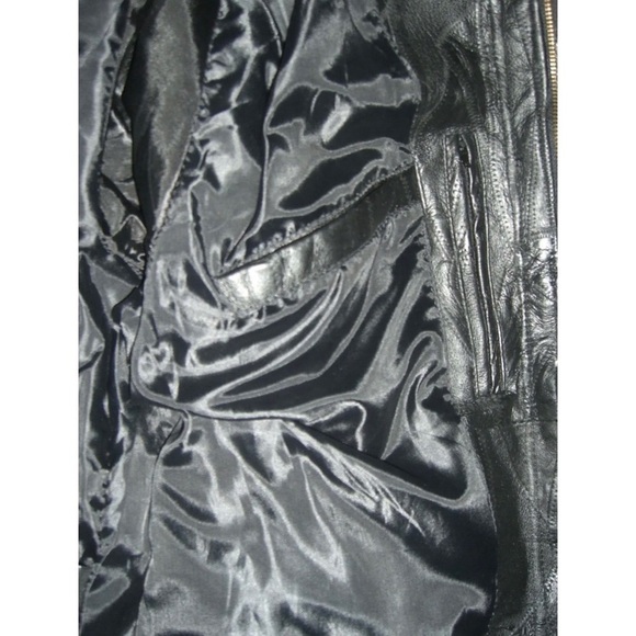 Vintage 90's Leather Jacket Black Gothic egirl alt Goth Whimsygoth Grunge y2k - Picture 11 of 16